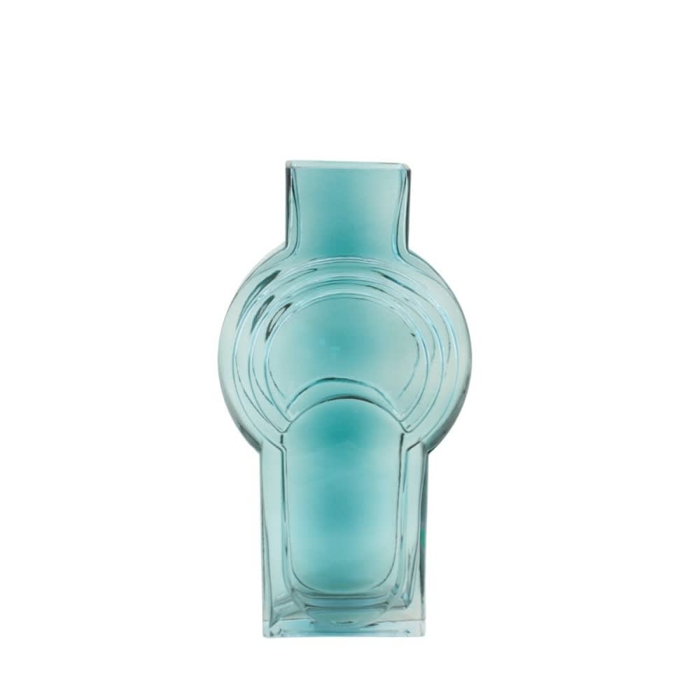 Vase verre vintage géométrique, bleu h40cm Vase verre vintage géométrique, bleu h40cm