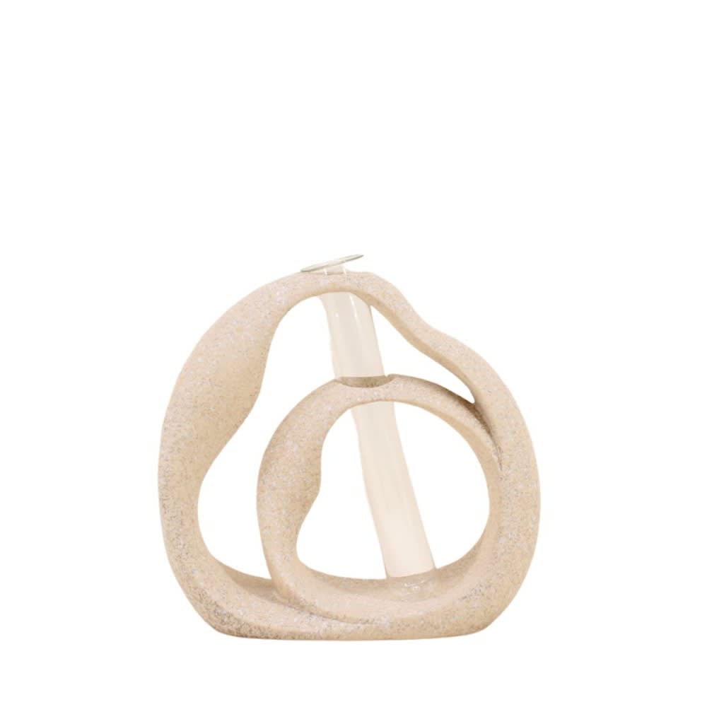 Vase soliflore structure en résine, beige h22cm Vase soliflore structure en résine, beige h22cm