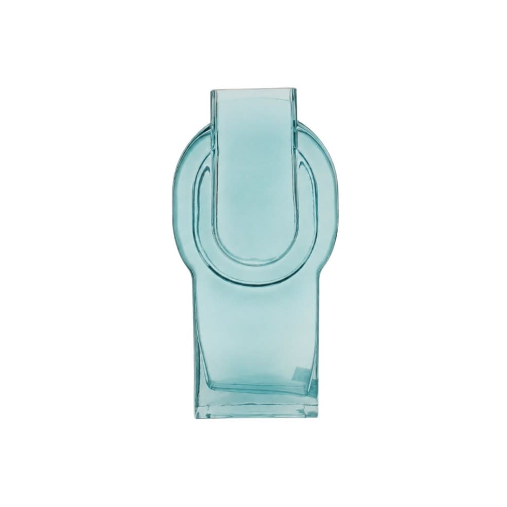 Vase verre vintage géométrique, bleu h34cm Vase verre vintage géométrique, bleu h34cm