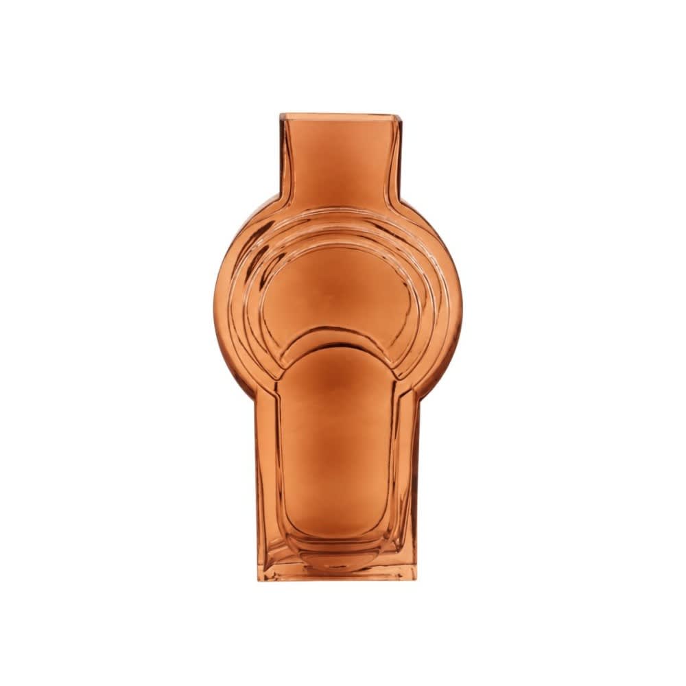 Vase verre vintage géométrique, orange h40cm Vase verre vintage géométrique, orange h40cm