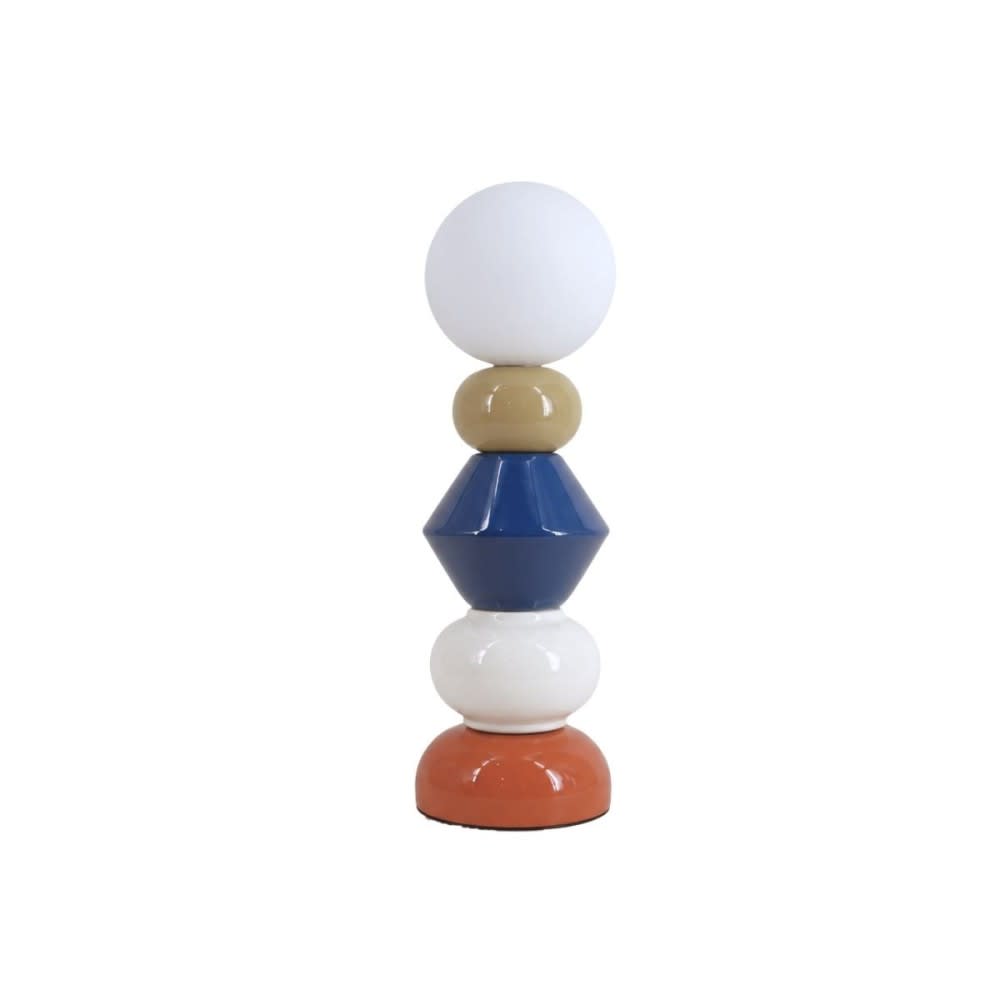 Lampe à poser en céramique et verre multicolore 41cm Lampe à poser en céramique et verre multicolore 41cm