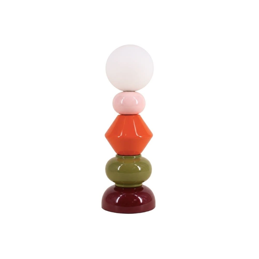 Lampe à poser multicolore en céramique et verre 41cm Lampe à poser multicolore en céramique et verre 41cm
