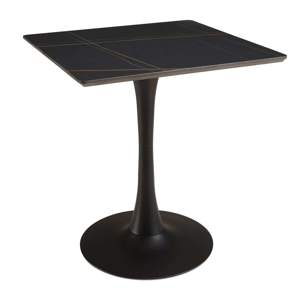 Set Nr. 3: Bistrotisch 70 x 70 cm aus schwarz marmorierter