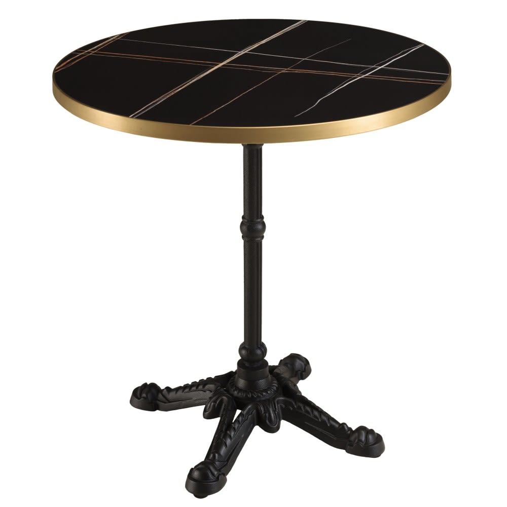 Set Nr. 2: Bistrotisch D70cm aus schwarz marmorierter Keramik -