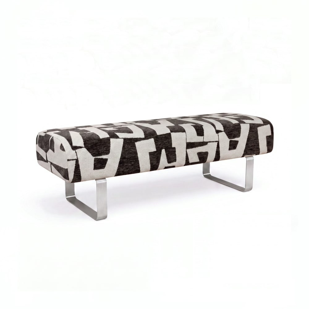 Banc en tissu texturé à motifs noir Banc en tissu texturé à motifs noir