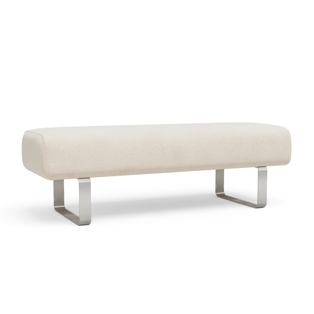 Banc en velours chenillé crème Banc en velours chenillé crème