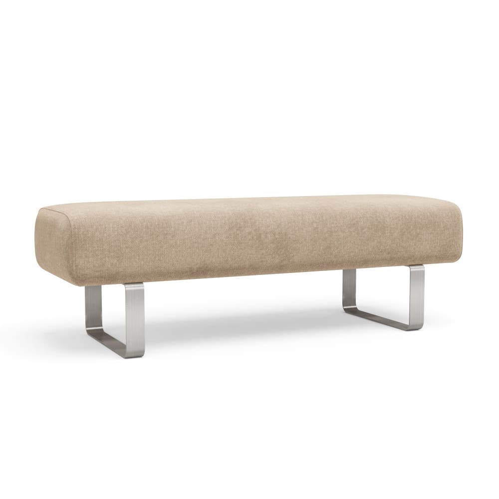 Banc en velours chenillé beige foncé Banc en velours chenillé beige foncé