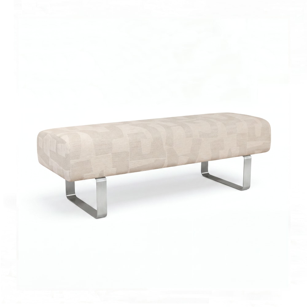 Banc en tissu texturé à motifs crème Banc en tissu texturé à motifs crème