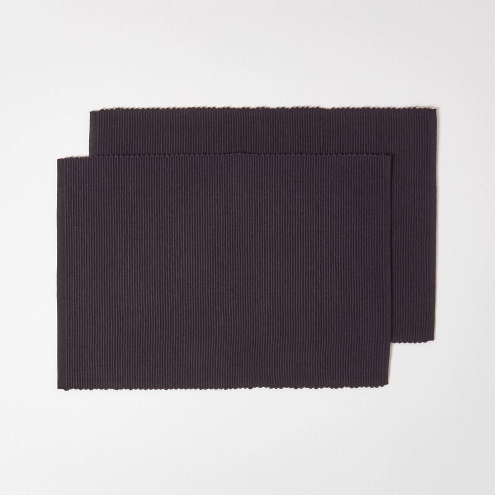 Lot de 2 sets de table en coton noir Lot de 2 sets de table en coton noir