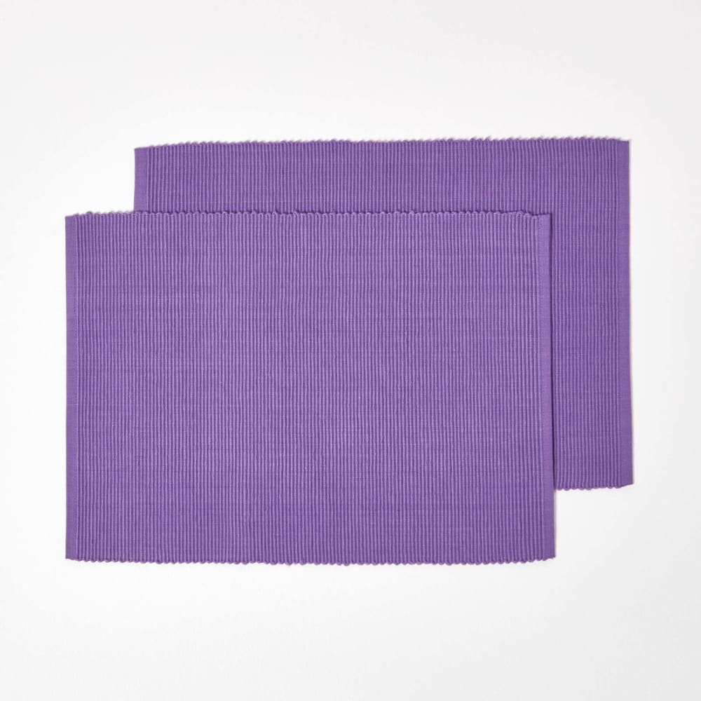 Lot de 2 sets de table en coton violet Lot de 2 sets de table en coton violet