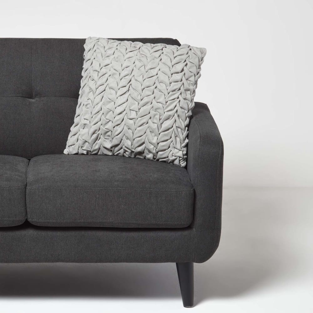 Kissen plissiert grace samt grau - Maisons Du Monde
