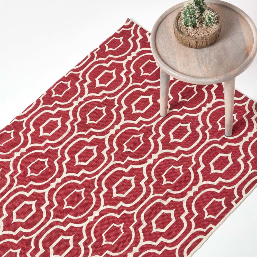 Teppich geometrisch baumwolle rot 120x170 cm - Maisons Du Monde
