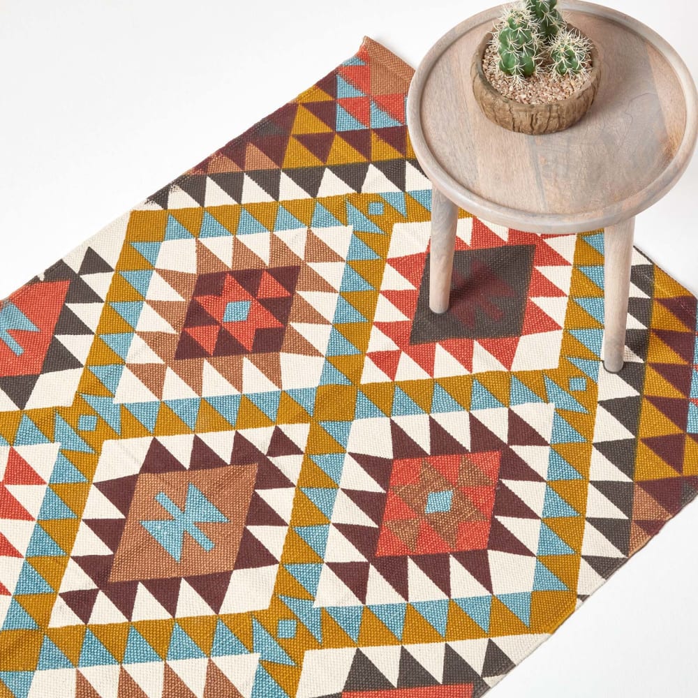 Teppich geometrisch baumwolle mehrfarbig 160x230 cm - Maisons Du