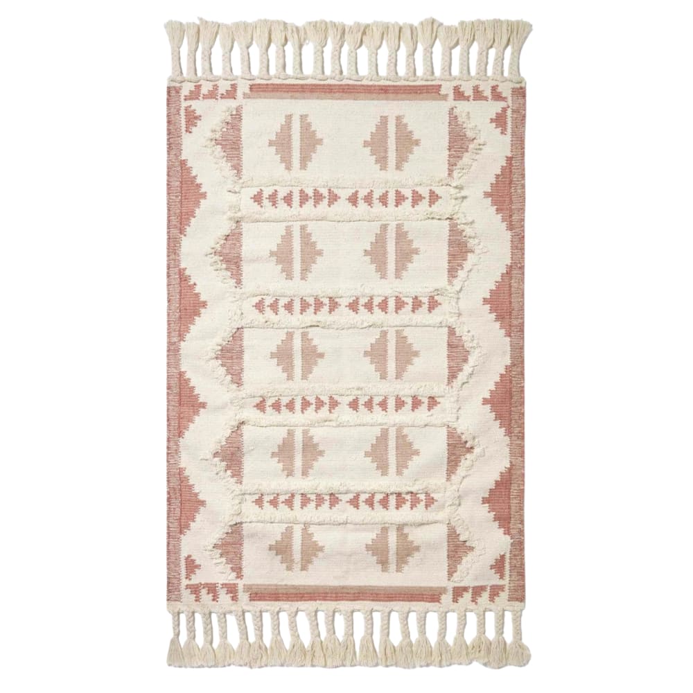 Tapis kilim en laine rose 160x230 cm Tapis kilim en laine rose 160x230 cm
