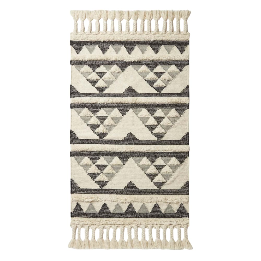 Tapis kilim en laine noir et blanc 160x230 cm Tapis kilim en laine noir et blanc 160x230 cm