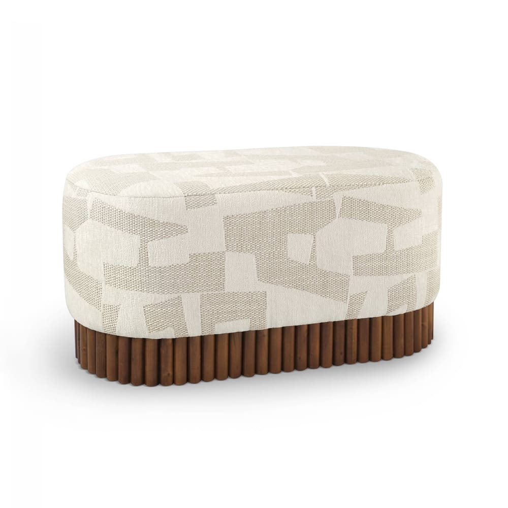 Banc en tissu texturé à motifs crème Banc en tissu texturé à motifs crème