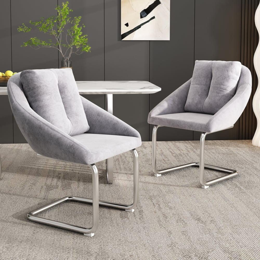 Stuhl-Set aus Polyester grau, 2-teilig - Maisons Du Monde