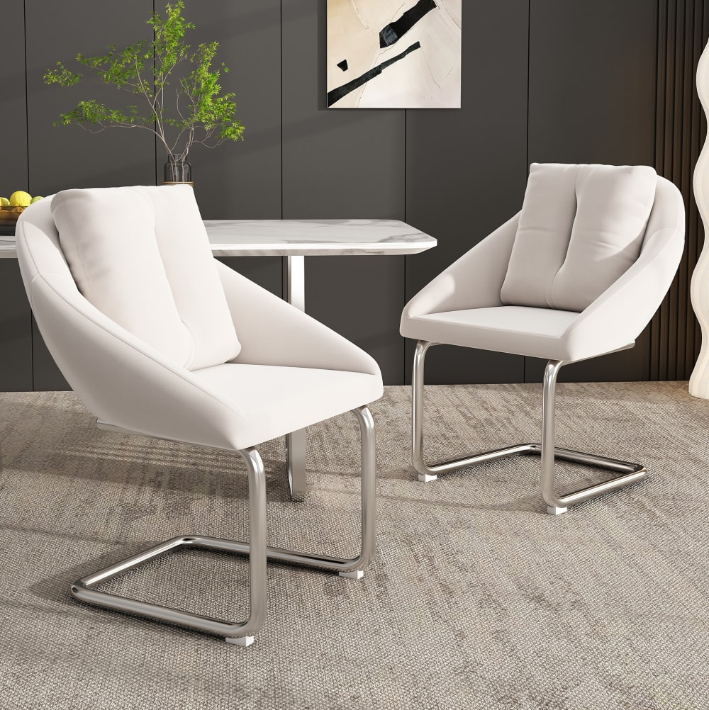 2er-Set Stühle aus Polyester beige - Maisons Du Monde