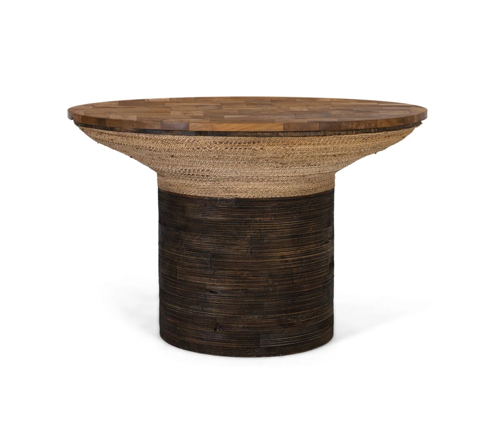 Table de salle à manger en teck 120 cm style contemporain Table de salle à manger en teck 120 cm style contemporain