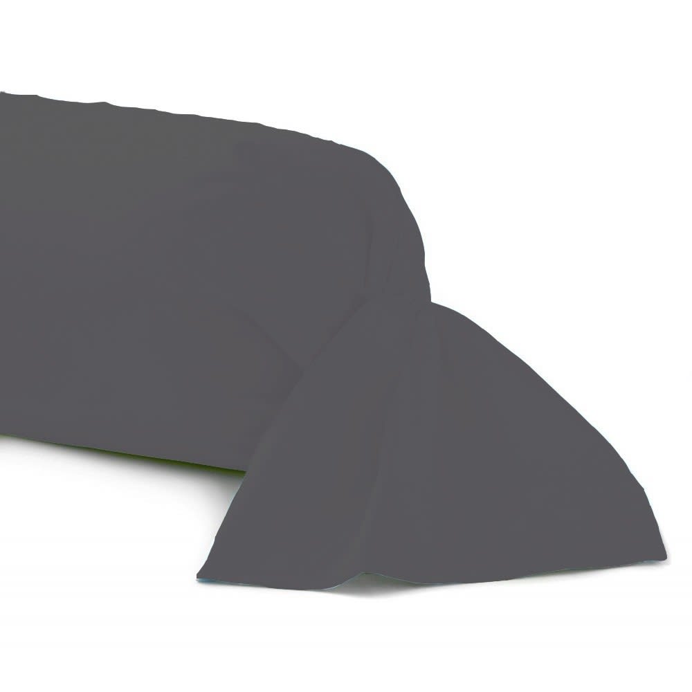 Taie de traversin en coton 57 fils anthracite 43x185 cm Taie de traversin en coton 57 fils anthracite 43x185 cm