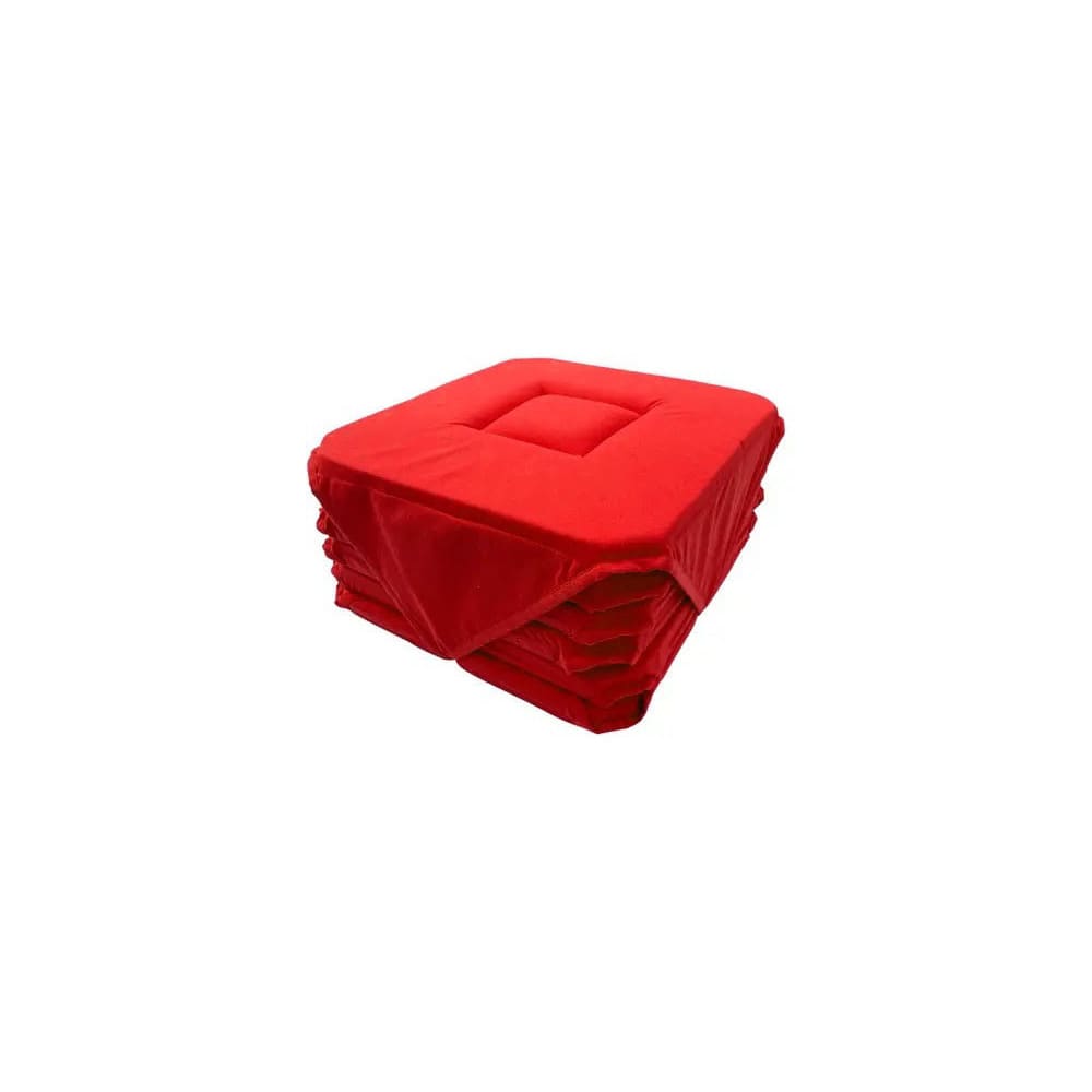 Lot de 6 galettes de chaise unies rouges 38x38 cm Lot de 6 galettes de chaise unies rouges 38x38 cm