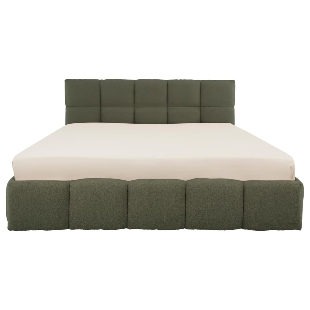 Lit double rembourré 160x200 avec sommier, vert Lit double rembourré 160x200 avec sommier, vert