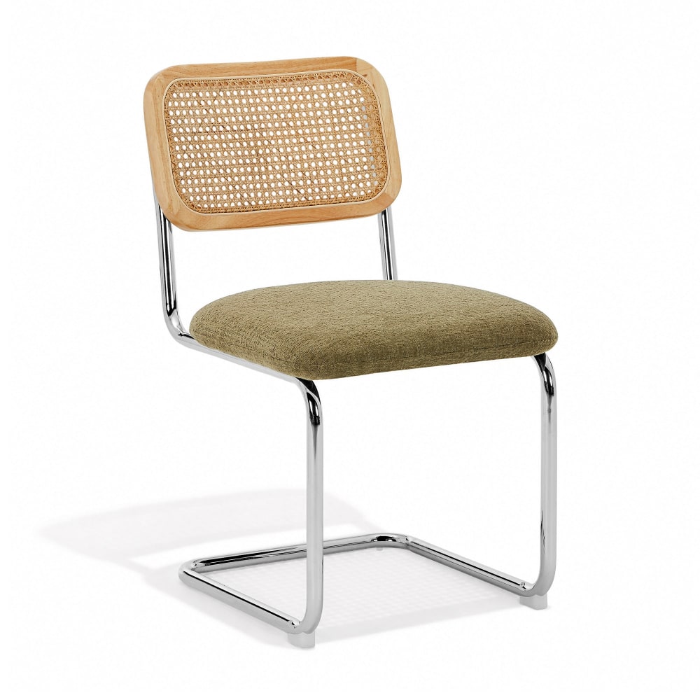 Lot de 2 chaises en velours texturé kaki foncé Lot de 2 chaises en velours texturé kaki foncé