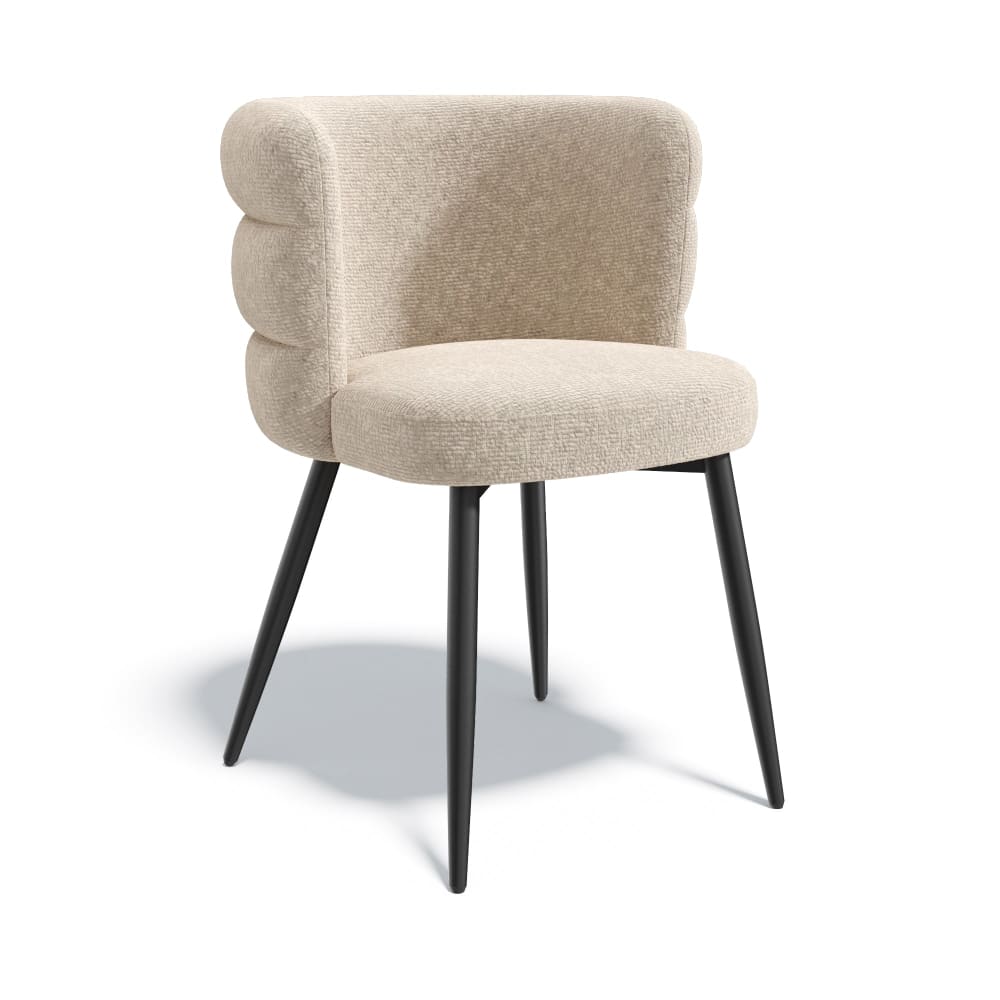 Lot de 2 chaises en velours texturé beige Lot de 2 chaises en velours texturé beige