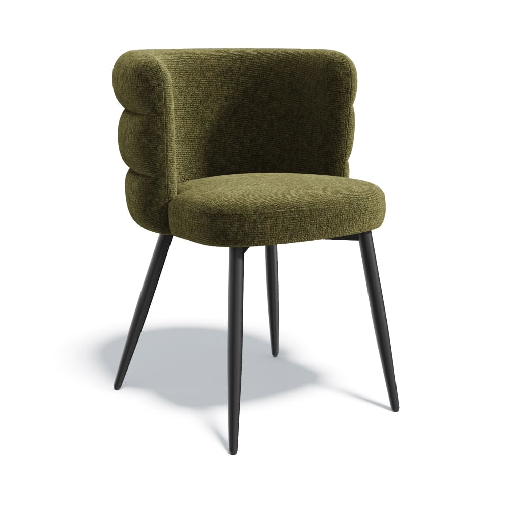 Lot de 2 chaises en velours texturé vert vintage Lot de 2 chaises en velours texturé vert vintage