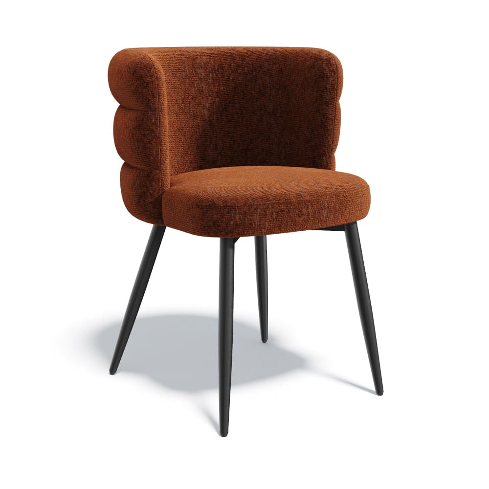 Lot de 2 chaises en velours texturé terracotta Lot de 2 chaises en velours texturé terracotta