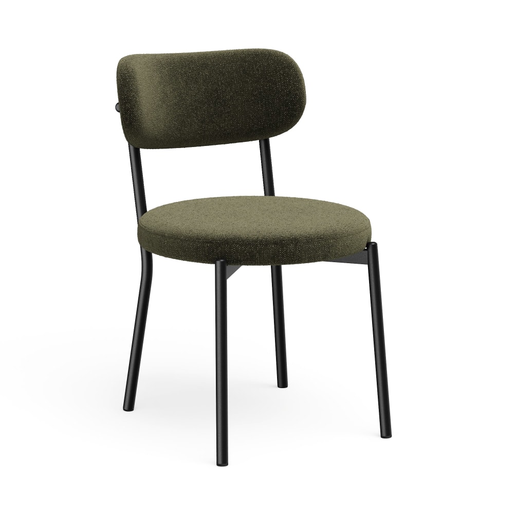 Lot de 2 chaises en tissu tramé toucher doux vert vintage Lot de 2 chaises en tissu tramé toucher doux vert vintage