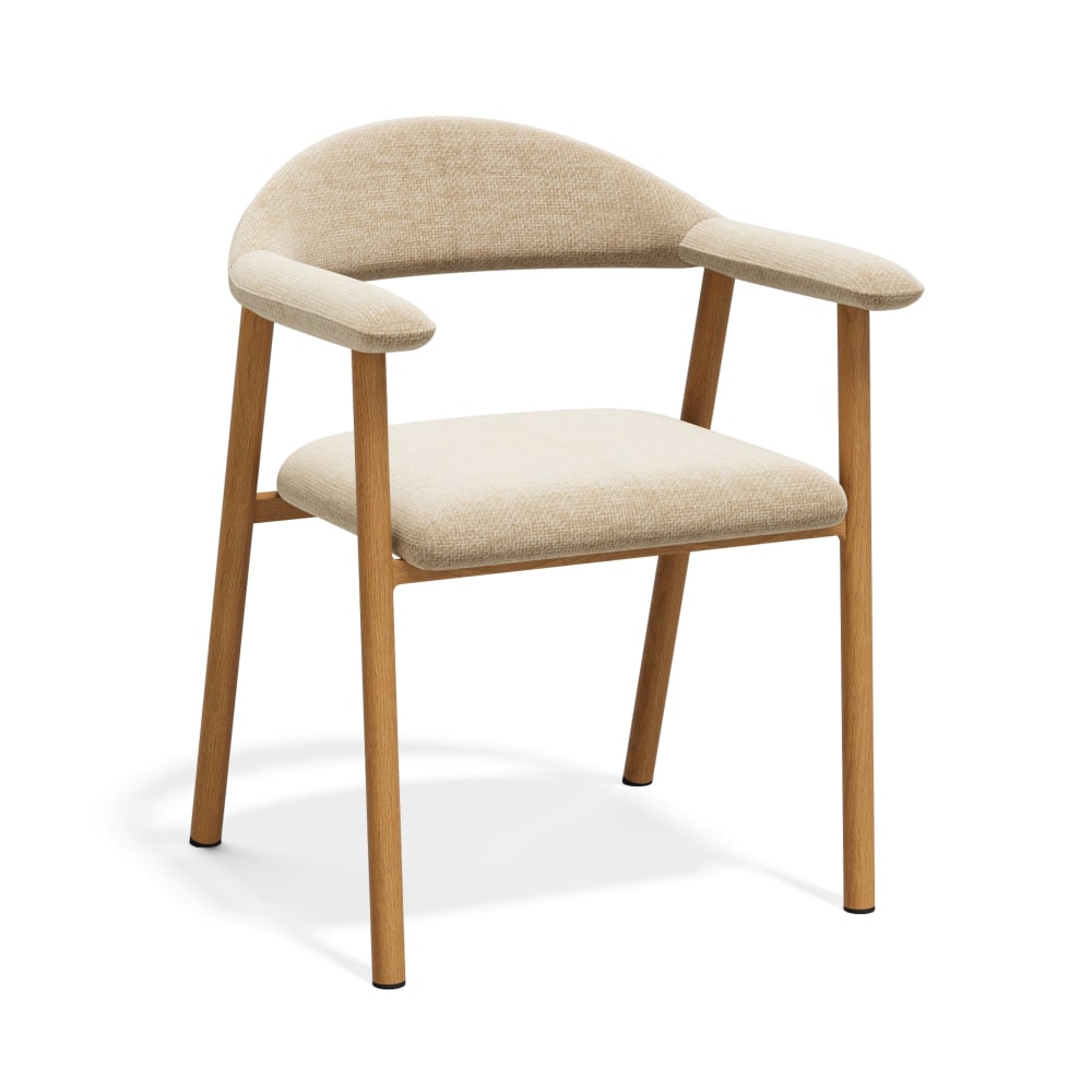 Lot de 2 chaises en velours chenillé beige Lot de 2 chaises en velours chenillé beige