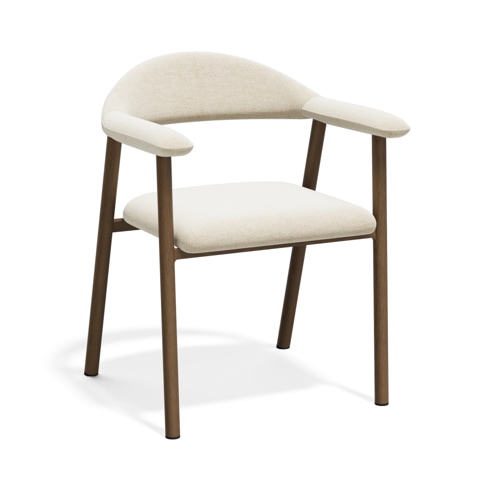 Lot de 2 chaises en velours chenillé crème Lot de 2 chaises en velours chenillé crème