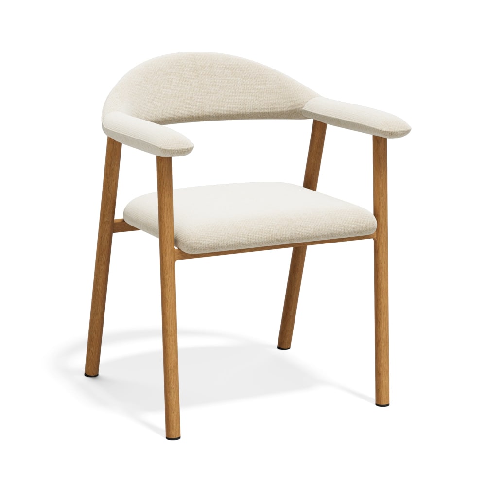 Lot de 2 chaises en velours chenillé crème Lot de 2 chaises en velours chenillé crème
