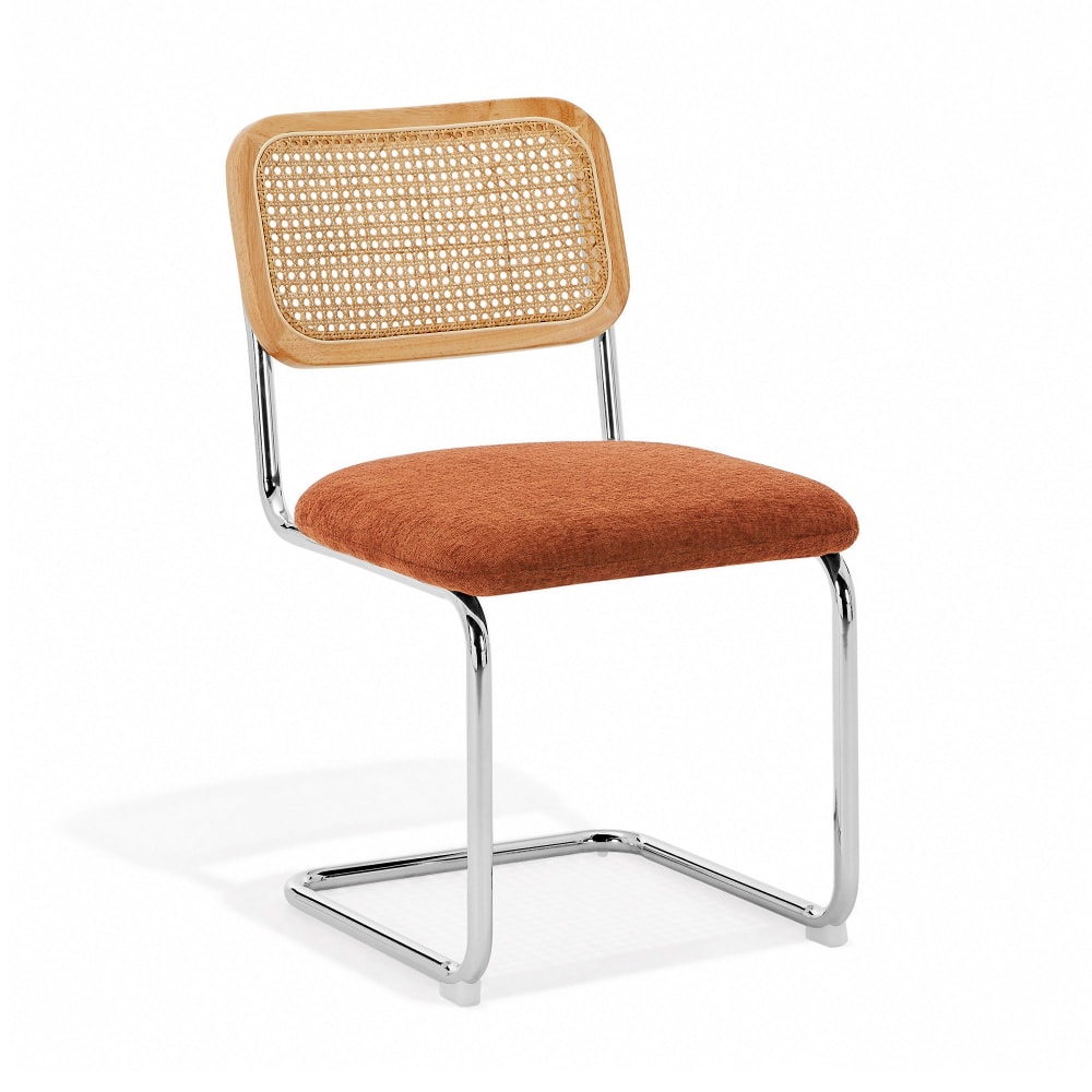 Lot de 2 chaises en velours texturé terracotta Lot de 2 chaises en velours texturé terracotta
