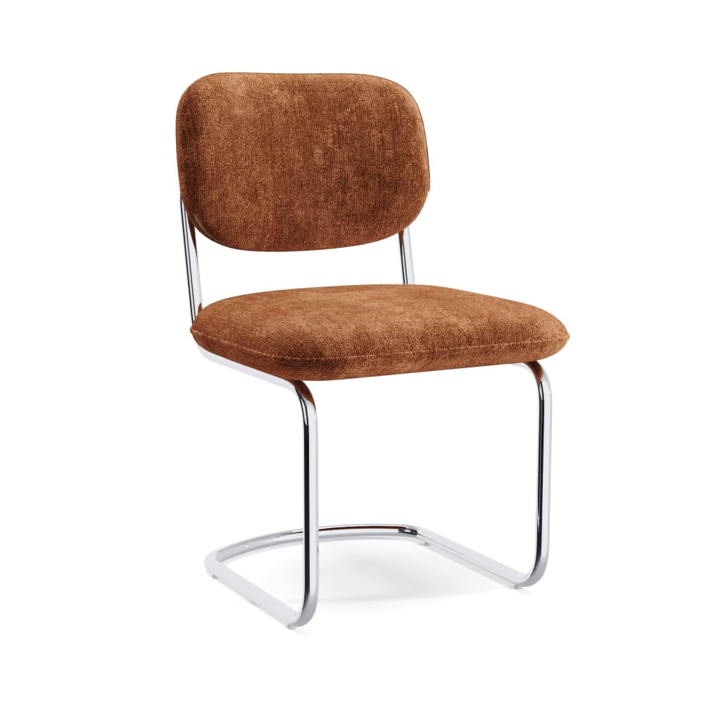 Lot de 2 chaises en velours texturé terracotta Lot de 2 chaises en velours texturé terracotta