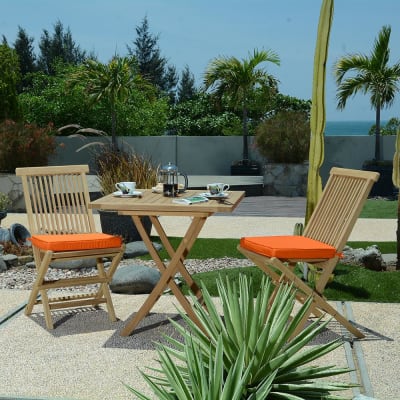 Salon de jardin 2 chaises en teck massif