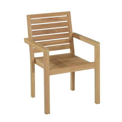 Fauteuil de jardin empilable en teck massif