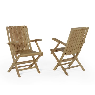 Fauteuils de jardin pliants en teck (lot de 2)