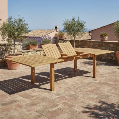 Table de jardin extensible en teck massif L200/300