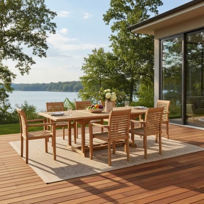 Table de jardin extensible en teck massif L180/240