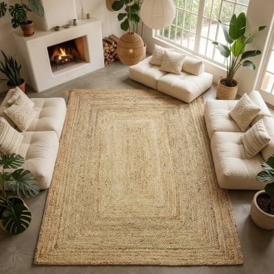 Tapis jute tressé naturel artisanal 160x230