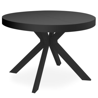 Table ronde extensible 10 places avec 3 rallonges noir