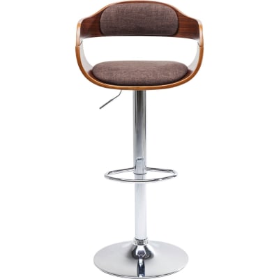 Tabouret de bar réglable chocolat et acier chromé