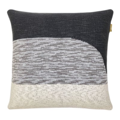 Coussin tricoté Sunset noir 50x50