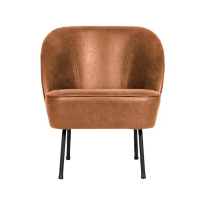 Fauteuil crapaud cuir véritable - BePureHome camel