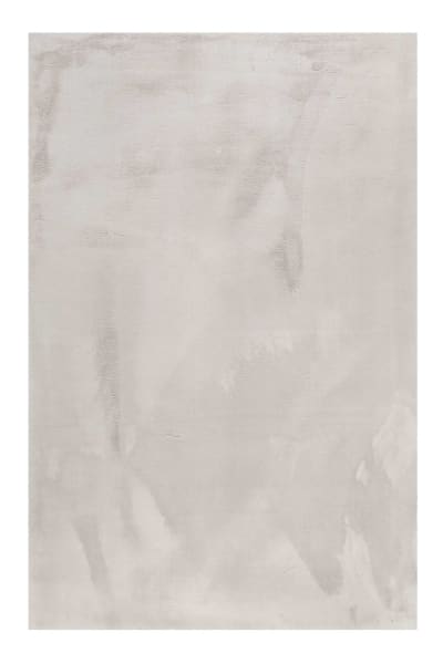 Tapis imitation fourrure lapin doux gris clair pour salon 130x190