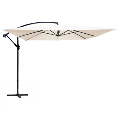 Parasol déporté carré 3x3m écru