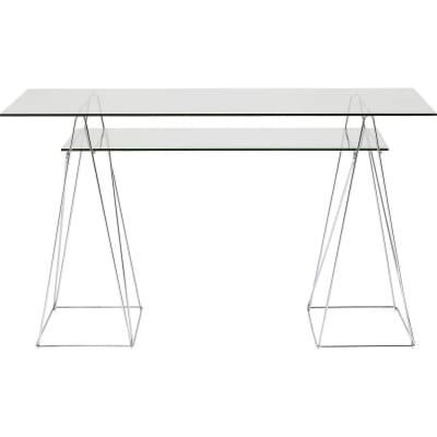 Bureau en verre et acier chromé