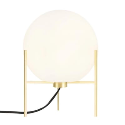 Lampe tripode métal/verre H29cm